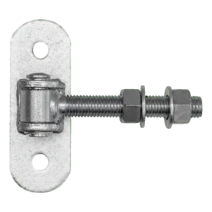 Nastaviteľný brankový záves M18 so štítkom 140×50 mm – pozinkovaný