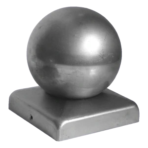 Oplotový oceľový striešok na stĺpik 60×60 mm s ozdobnou guľou fi 60 mm