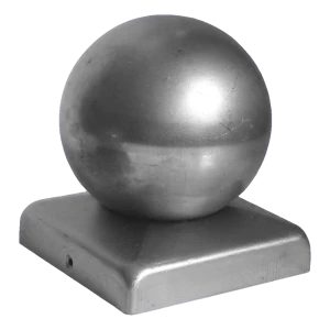 Oceľový plotový dášok s guľou fi 50 mm na stĺpik 60×60 mm – pozinkovaný