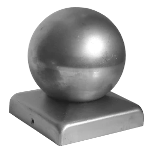 Oplotový kryt oceľový s ozdobnou guľou fi 60 na stĺpik 60x60 mm – pozinkovaný