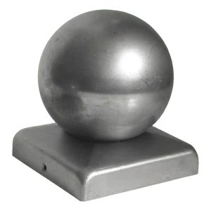 Oplotný klobúčik oceľový 60×60 mm s ozdobnou guľou fi 80 mm