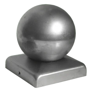 Plotová strieška oceľová s guľou 70×70 mm / fi 60 mm – surová