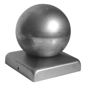 Oplotový striešok z ocynkovanej ocele s guľou 80×80 mm / fi 60 mm