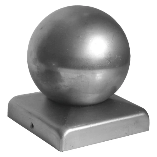 Oplotový striešok oceľový pozinkovaný 80×80 mm s guľou fi 80 mm 001-565 (1)