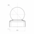Oplotový striešok oceľový pozinkovaný 80×80 mm s guľou fi 80 mm 001-565 (2)