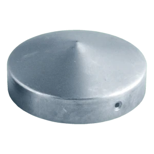 Oceľová pozinkovaná strieška na okrúhly oplotový stĺpik Fi 42 mm