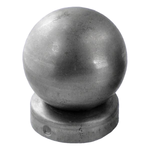 Oplotový striešok oceľový na stĺpik fi 60 mm s ozdobnou guľou fi 80 mm