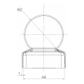 Oplotový oceľový striešok na stĺpik Fi 48 mm s ozdobnou guľou Fi 60 mm 001-591 (2)