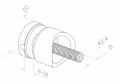 Bodový držiak na sklo 6-12mm fi 30/13/M8x40 AISI304 systém 42,4 satén 000-521 (3)