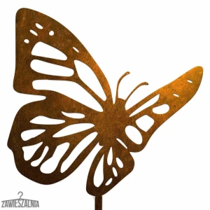 Záhradná ozdoba Hrdzavý Motýľ z ocele corten XL 19×99 cm – zapichovacia dekorácia