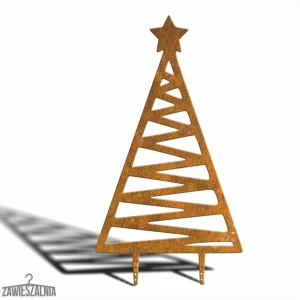 Zawieszalnia – záhradná dekorácia vianočný stromček Zygzak XXL 92 cm z ocele Corten