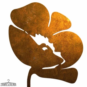Záhradná dekorácia Biżuteria Ogrodowa – dekoratívny mak z corten ocele XL 14×96 cm