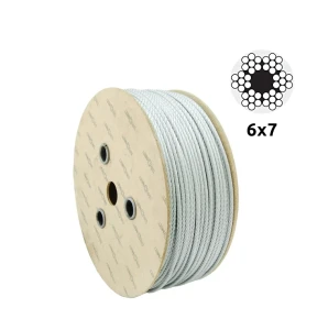 Oceľové pozinkované lano Ø5,0 mm 6×7 s vláknitým jadrom – predaj na metre