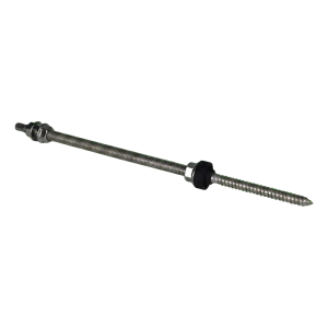 Dvojzávitová skrutka M10×300 mm A2 pre adaptéry a trojuholníky PV s podložkou EPDM