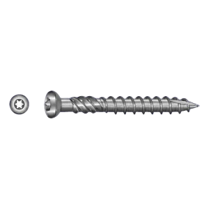 Terasová skrutka nerez C1 (AISI 410) TX25 5,0×50 mm – hlava s frézovacími rebrami – kartón 100 ks