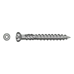 Terasová skrutka nerez C1 (AISI 410) TX25 5,0×80 mm – hlava s frézovacími rebrami – kartón 100 ks