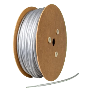 Oceľové lano s PVC povlakom, pozinkované, Ø10 mm, bezfarebné, jadro Ø8,0 mm (6x19) — na metre