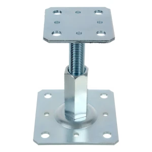 Kotviaca pätka stĺpa výškovo nastaviteľná 110×80 mm, závit M20 – výška 90–150 mm, pozinkovaná