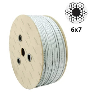Oceľové pozinkované lano Ø5,0 mm 6×7 s vláknitým jadrom – predaj na metre