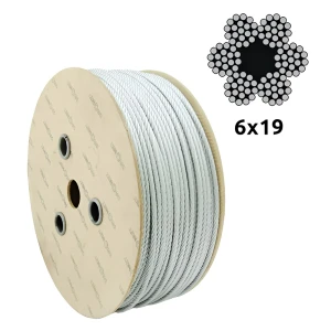 Oceľové pozinkované lano Ø10,0 mm 6×19 s vláknitým jadrom FC