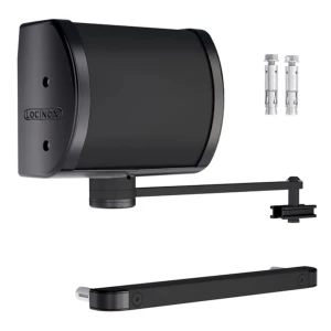 Locinox Panther – hydraulický samozatvárač brány na montáž na stenu a stĺpik, čierny