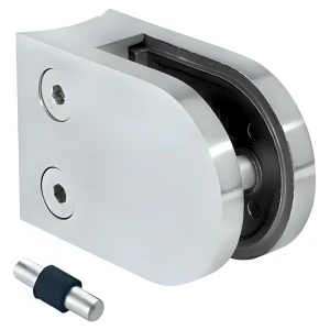 Držiak skla 63x45x28 mm pin, sklo 6-10,76 mm AISI 304 systém 42,4 mm satén