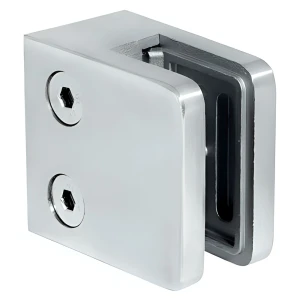 Držiak skla 45x45x26 mm, sklo 6-10,76 mm, AISI 304, plochý systém, satén