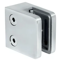 Držiak na sklo 45x45x26 mm, sklo 6-10,76 mm, AISI 304, plochý systém, lesk