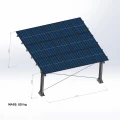 Prístrešok pre auto Fotovoltaická búda pre 2 vozidlá L 5,7m x 5,2m Solárne parkovisko GPV-101-14 (4)