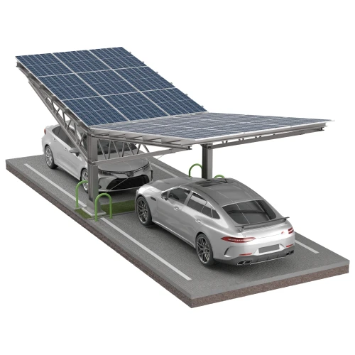 Prístrešok pre auto Fotovoltaická búda pre 2 vozidlá T Eco 11,4m x 3,3m Solárne parkovisko GPV-101-09