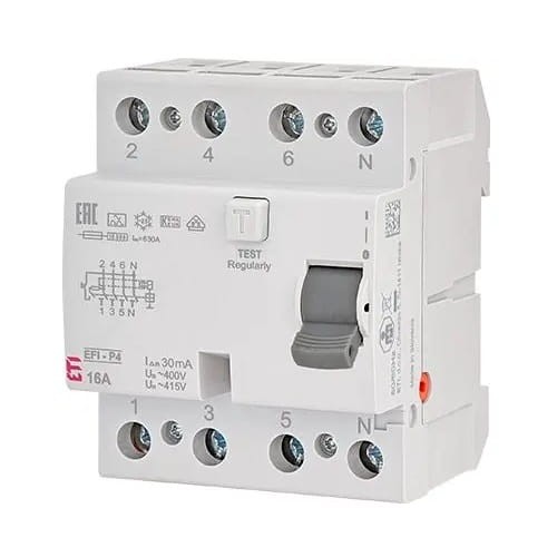 ETI Zvyškový prúdový istič 4P 40A 30mA typ AC GPV-401-73