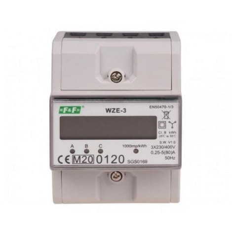 F&F Filipowski Merač elektrickej energie 3-fázový 80A MID GPV-401-77