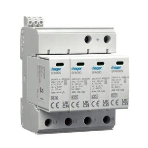 Hager Zvodič prepätia Typ 1+2 (B+C) 4P 50kA 1,2kV