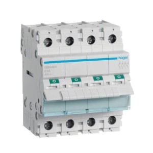 Hager Odpojovač izolačného spínača 3-fázový 4P 63A 400V AC