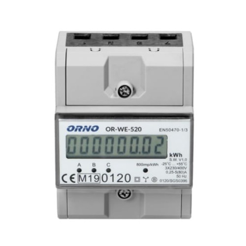 Orno Merač elektrickej energie 3-fázový 80A MID GPV-401-114