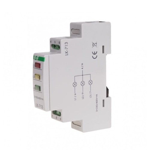 F&F Filipowski Svetelná kontrolka 3×230V+N 3xLED zelená GPV-401-121
