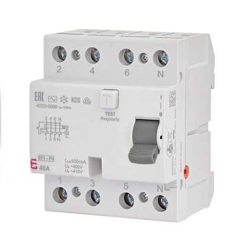 ETI Zvyškový prúdový istič 4P 40A 100mA typ AC GPV-401-132
