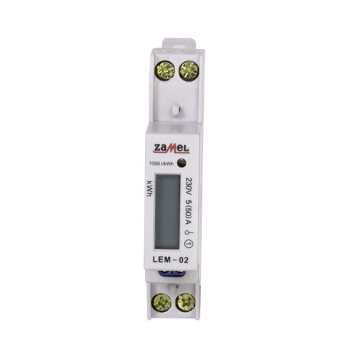 Zamel Jednofázový elektromer LCD 50A 1-modul GPV-401-184