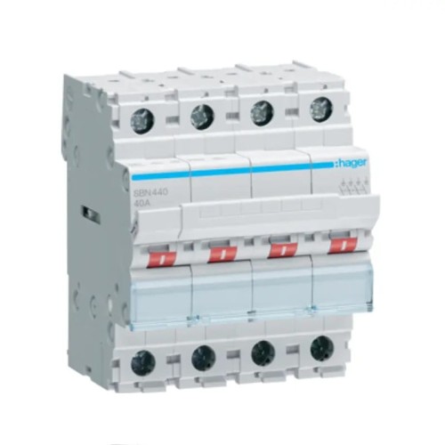 Hager Izolačný odpínač 3-Fázový 4P 40A 400V AC GPV-401-190