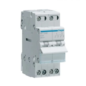 Hager Modulový prepínač I-0-II (1-0-2) Spoločný bod zhora 2P 40A 230V AC