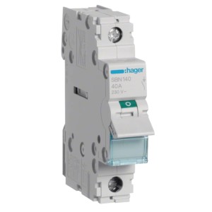 Hager Izolačný odpínač 1-fázový 1P 40A 230V AC