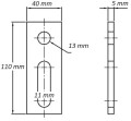 Montážny adaptér M12 110x40x5 trieda 1.4301 PV-07-06 (2)