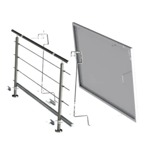 Fotovoltaický montážny set Balus 1 na zábradlie balkóna nehrdzavejúca oceľ H17 hliník 6060 max 1052mm