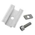 Stredová príchytka H25 L50 surová so skrutkou M8x20 a vložkou pre panely 30 mm PV-04-16 (2)