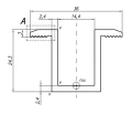 Stredová príchytka H25 L50 surová so skrutkou M8x20 a vložkou pre panely 30 mm PV-04-16 (4)