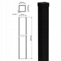 Plotový stĺpik 80x80x2 mm, dĺžka 2,4 m, čierny GPV-700-74 (3)
