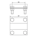 Spojka uzemnenia 2-platničková tyč ; B do 40 mm, fi 20 mm PV-24-03 (2)