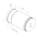 Bodový držiak skla fi 50/30/M10x45, sklo 8-21,52 mm, AISI 304, plochý systém, satén 000-262 (2)