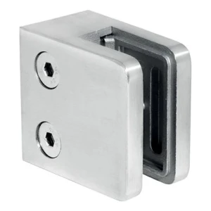 Držiak skla 45x45x26 mm, sklo 6-10,76 mm, AISI 304, plochý systém, satén