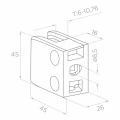 Držiak skla 45x45x26 mm, sklo 6-10,76 mm, AISI 304, plochý systém, satén 000-260 (2)